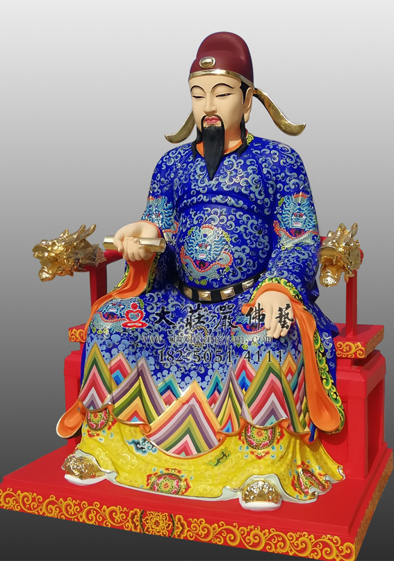 銅雕彩繪文昌帝君側(cè)面塑像 銅雕彩繪文昌帝君側(cè)面塑像